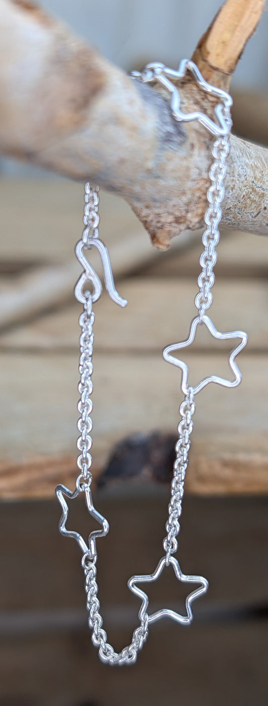 sterling silver star chain bracelet
