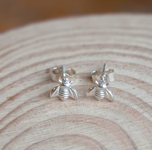 sterling silver honey bee stud earrings