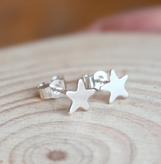 sterling silver star stud earrings
