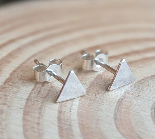 sterling silver triangle stud earrings