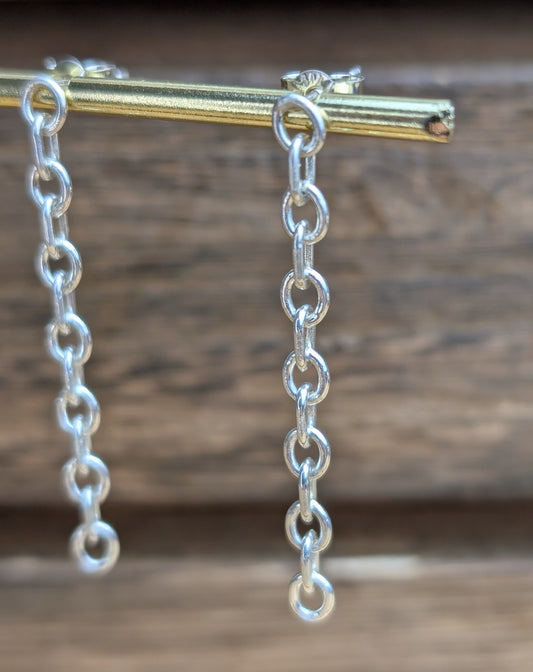 sterling silver chain dangle earrings