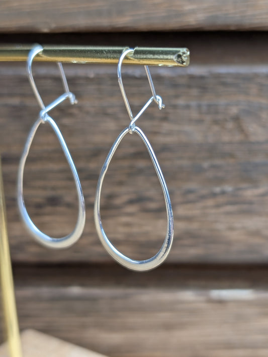 sterling silver teardrop dangle earrings