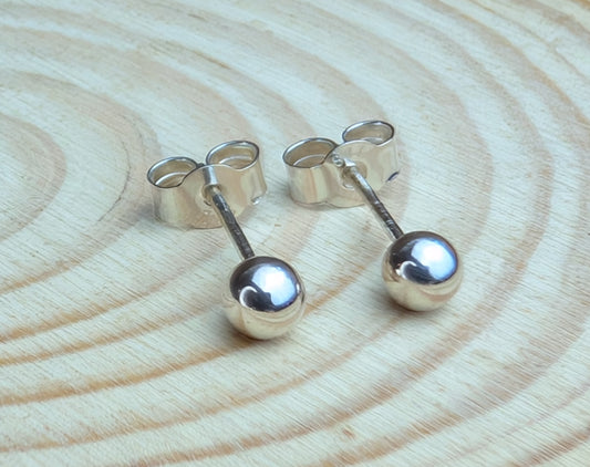 sterling silver 4mm ball stud earrings