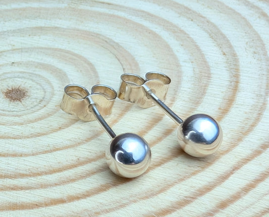 sterling silver 5mm ball stud earrings