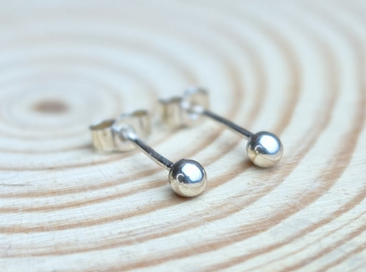 sterling silver 3mm ball stud earrings