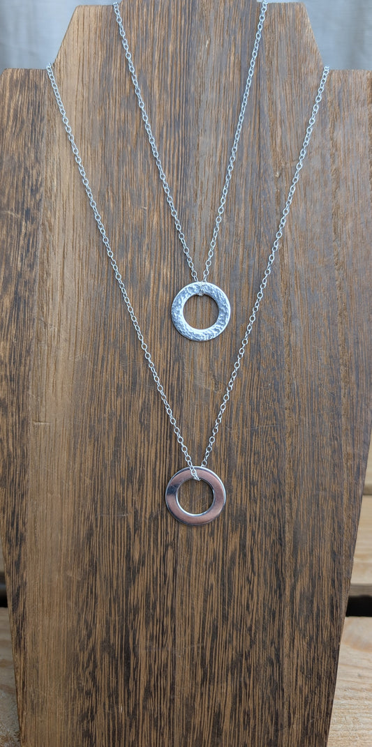 sterling silver washer pendant