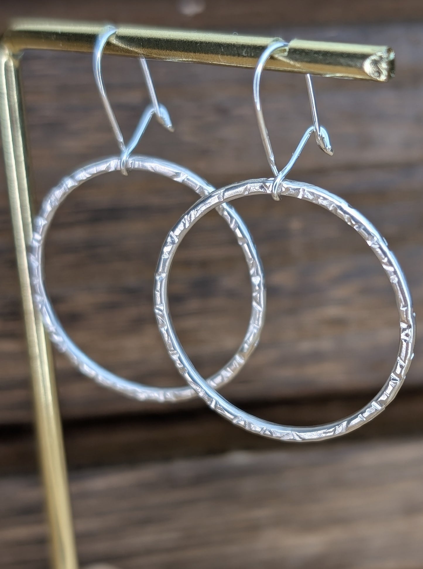 sterling silver large circle dangle earrings