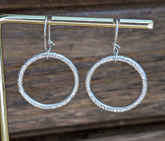 sterling silver medium circle dangle earrings